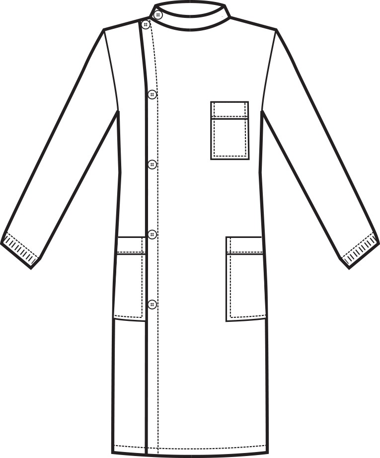 Camice Dentista Verde Chirurgico con Collo alla Coreana Unisex In Cotone - immagine 7