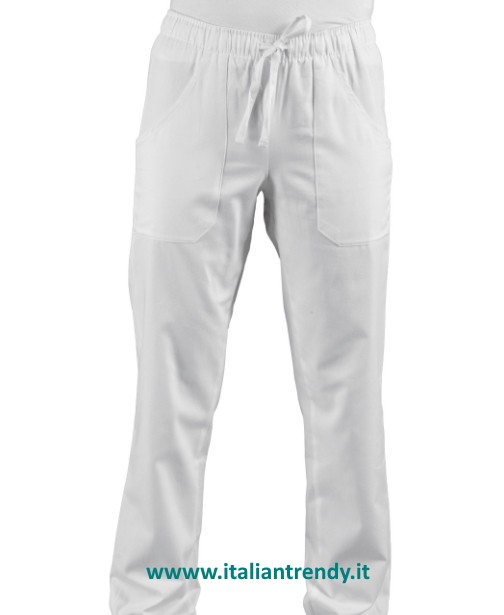 Pantaloni Bianco Uomo Donna Estetista Beauty Center Medico In Cotone da XS a 5XL