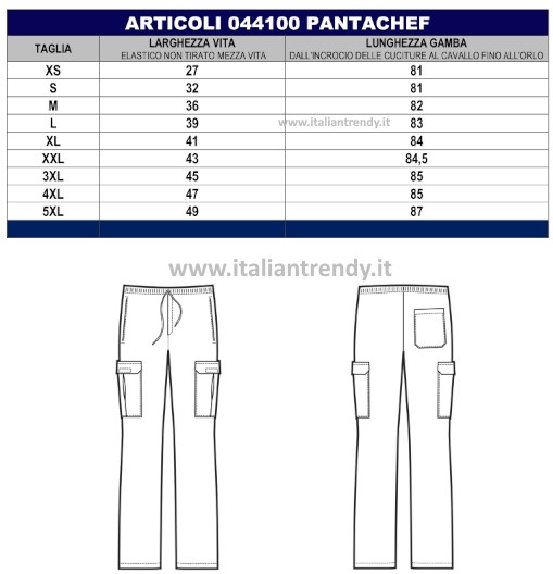 Pantalone Nero o Gessato Cuoco Con Tasca Laterale Per Cucina Pizzeria - immagine 6