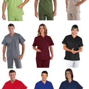 045008 - Casacca unisex scollo a V in misto cotone più colori gr.195