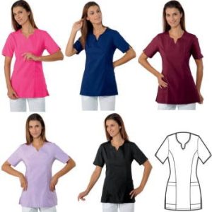 TIFFANY - Casacca donna per centri estetici sciancrata mezze maniche leggera in più colori