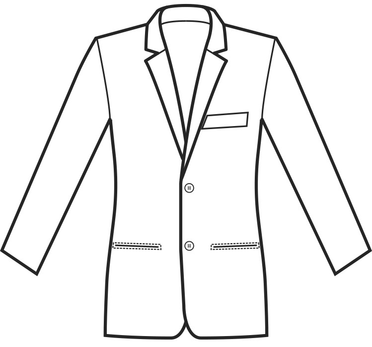 053101 - Giacca classica da uomo slim con 2 bottoni nero o blu per divisa 100% pol. - immagine 4