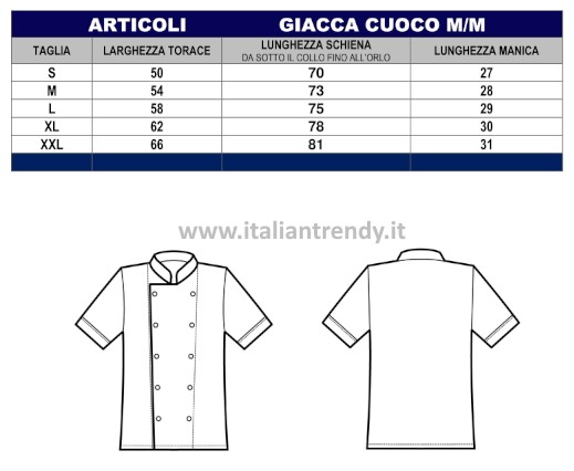 057004 - Giacca uomo chef bianca doppio petto con bottoni a vista ML MC - immagine 6