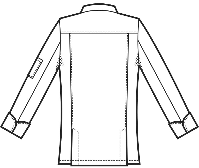 LIMA - Giacca chef nera con profili e bottoni a pallina argento con rete areazione ascellare ML MC - immagine 8