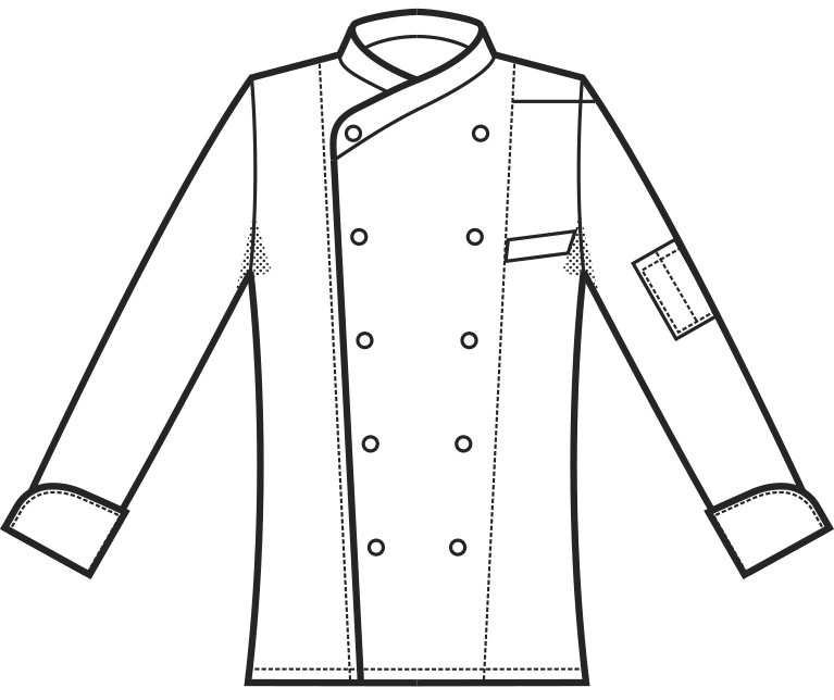 LIMA - Giacca chef nera con profili e bottoni a pallina argento con rete areazione ascellare ML MC - immagine 7