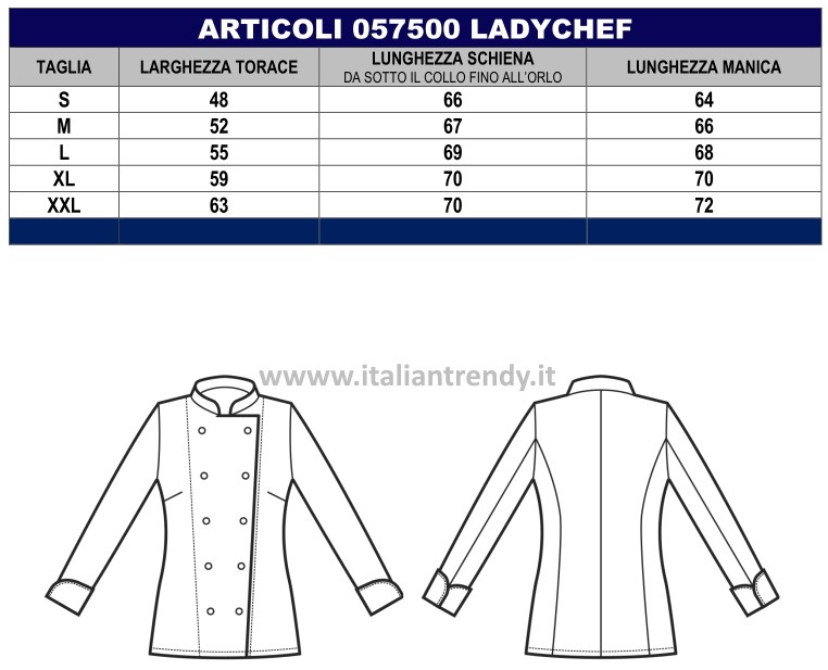 LADY CHEF - Giacca chef donna bianca con bottoni a pressione ML MM in cotone - immagine 3