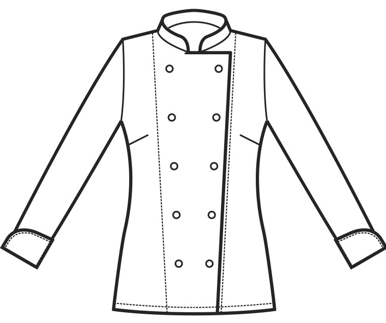 LADY CHEF - Giacca chef donna bianca con bottoni a pressione ML MM in cotone - immagine 4