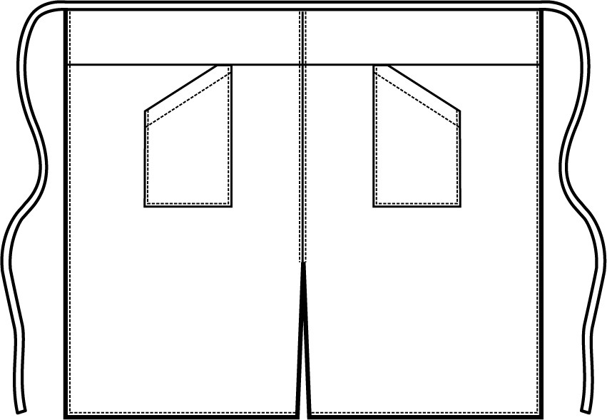 VERSAILLES - Grembiule a vita lungo cm. 92X88 con spacco da Sala 6 Colori - immagine 7