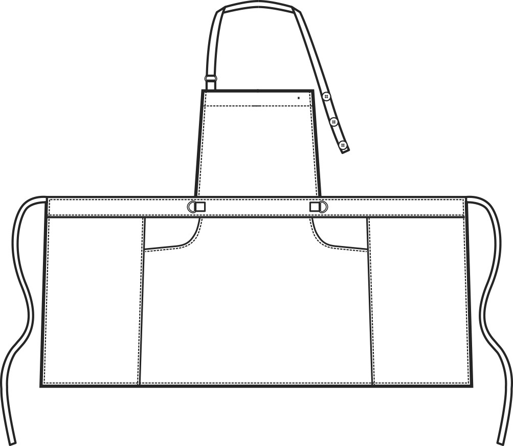 ISCHIA - Grembiule con pettorina corto da donna gessato grigio - immagine 5