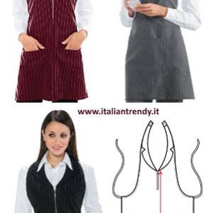 MADEIRA - Grembiule corto con pettorina, revers e zip