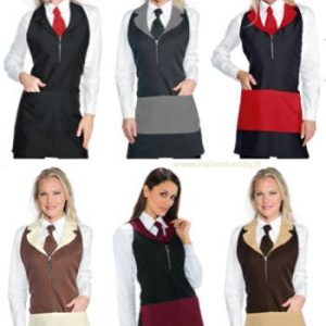 MADEIRA - Grembiule con pettorina, revers e zip da donna bicolore