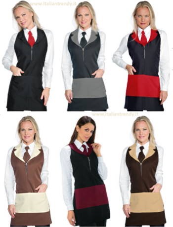 MADEIRA - Grembiule con pettorina, revers e zip da donna bicolore