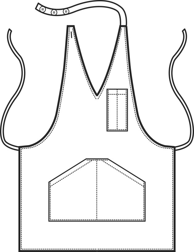 BISTRO - Grembiule corto con pettorina effetto Juta Natural o Smoke - immagine 4