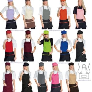 BROOKLYN - Grembiule con pettorina corto per donna in  2 colori  - 13 Varianti