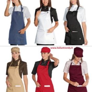 PICCADILLY - Grembiule con pettorina corto in  6 Colori