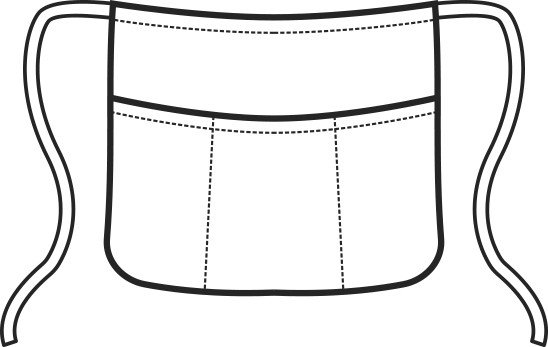 PUB - Grembiule corto gessato Grigio cm. 46 x 30 - immagine 5
