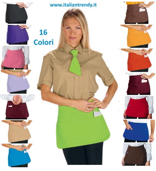 PUB - Grembiule corto in 16 Colori 100 Poliestere cm. 46 x 30