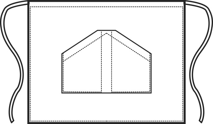 ORLEANS - Grembiule a vita con tasche gessato Nero, Bordeaux, Grigio cm. 70 x 46 - immagine 6