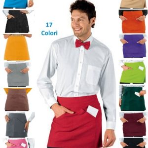 ORLEANS - Grembiule  a vita con tasche in  17 Colori 100% Poliestere cm. 70 x 46