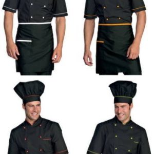 086407 - Grembiule corto a vita  con inserti a contrasto cm. 70X46