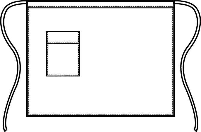 Grembiule a Vita Corto In Cotone a Fantasia 70X46 Con Tasca Per Ristoranti e Bar - immagine 4