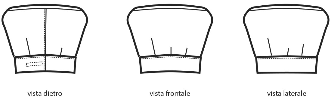 Cappello Da Cuoco Classico Gessato a Righe Bianche e Nere Fantasia Londra - immagine 7