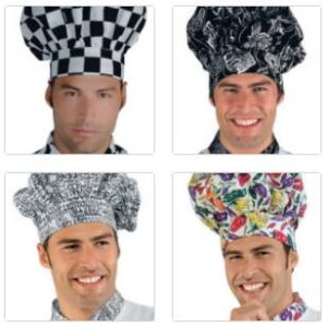 075039 - Cappello da cuoco classico in 5 fantasie