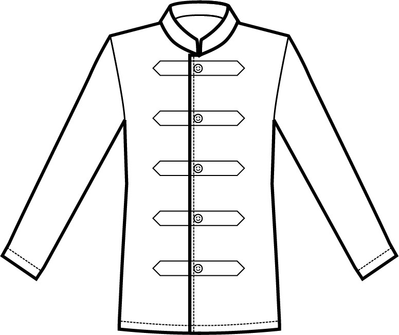 066600 - Giacca coreana con alamari bianco o crema 100% poliestere - immagine 4