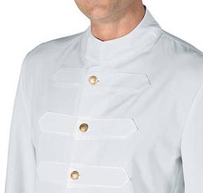 066600 - Giacca coreana con alamari bianco o crema 100% poliestere - immagine 6