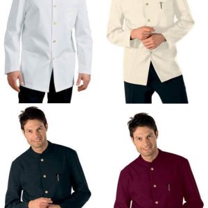 066200X  -Giacca coreana uomo con bottoni dorati per alberghi o domestici Nera Bianca Bordeaux