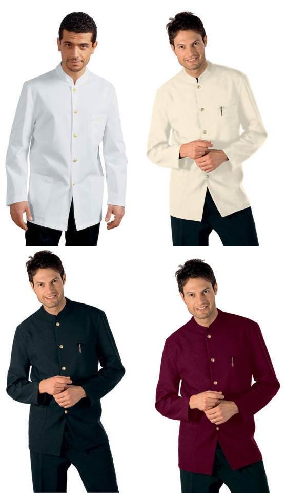 066200X -Giacca coreana uomo con bottoni dorati per alberghi o domestici Nera Bianca Bordeaux