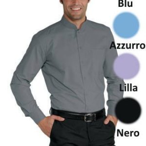DUBLINO - Camicia unisex coreana collo dritto unisex in 10 Colori manica lunga
