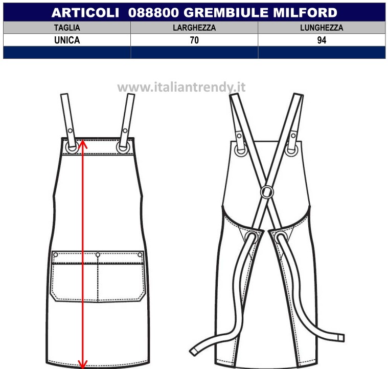 MILFORD - Grembiule con pettorina in 7 colori con inserti in ecopelle - immagine 14