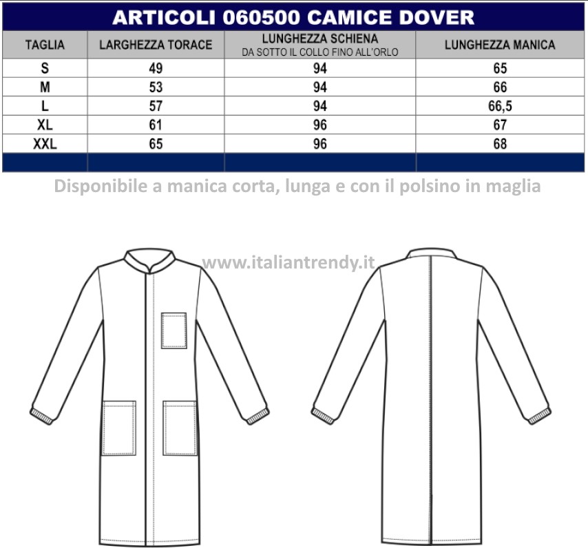 DOVER - Camice bianco corto con collo alla coreana gr. 190 in cotone - immagine 4