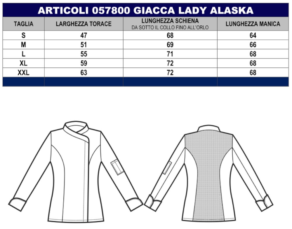 ALASKA - Giacca Chef donna nera o bianca in tessuto antimacchia Superdry ML MC gr. 85 - immagine 16