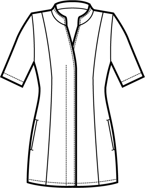 Casacca Donna Coreana in Bianco o Nero Con Profili Mezza Manica Vestibilità Extra Slim 6 Colori - immagine 8