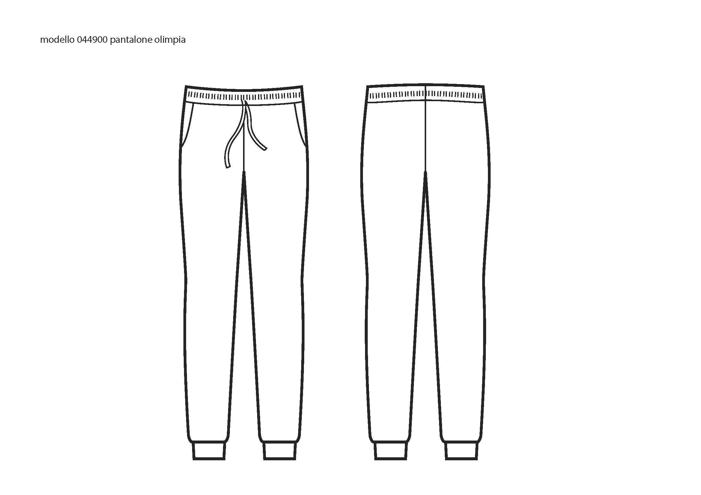 OLIMPIA - Pantalone felpato tipo tuta bianco o nero Unisex - immagine 4