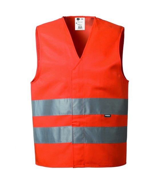 Gilet Arancione Di Sicurezza sul Lavoro Ad Alta Visibilità Catarifrangente Cl. 2 - immagine 3