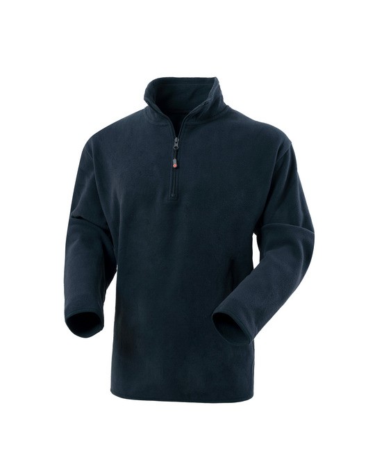 DOBLINO - Felpa in micro pile collo alto e mezza zip - Nero, Grigio, Blu, Bianco, Azzurro - immagine 2