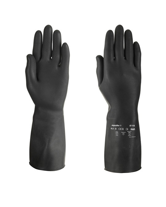 ALPHA TEC 87-118 (ex 87-950) - Guanti in lattice naturale per Impieghi Gravosi, Taglie 8, 9, 10