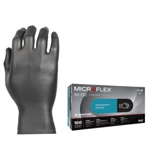 MICROFLEX 93-732 - Guanto in nitrile Nero - Destrezza e Comfort Superiori