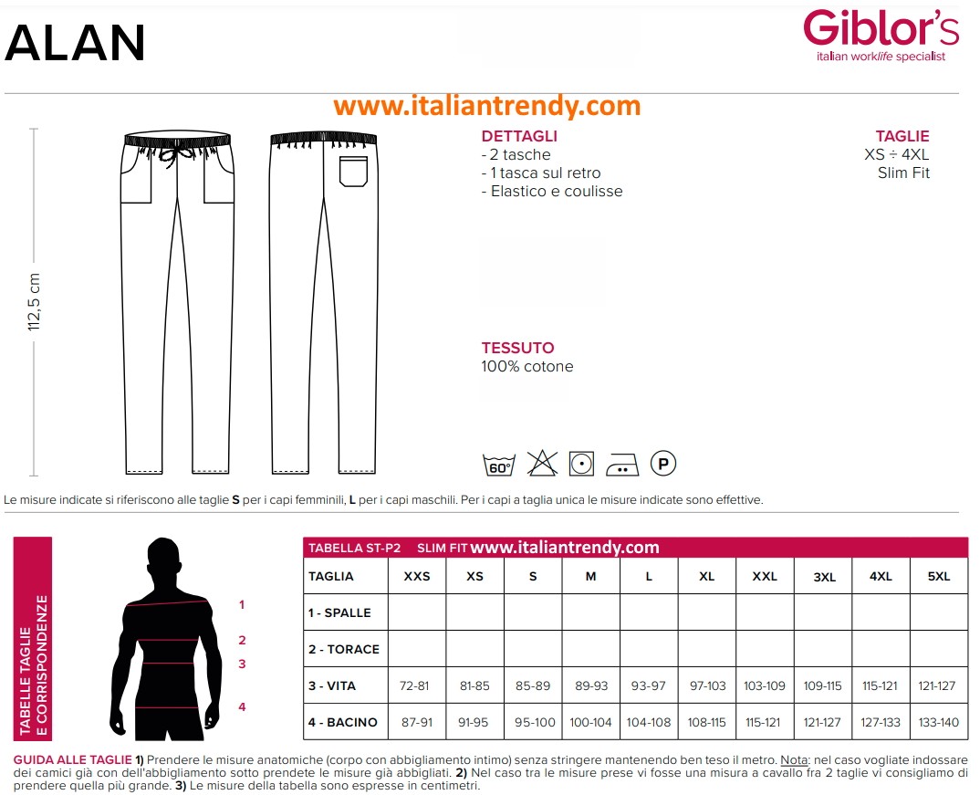 ALAN pantalone slim fit in cotone unisex - immagine 4