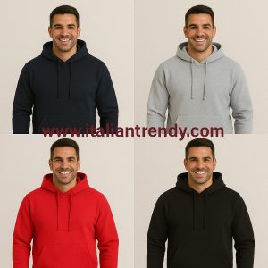 DEVON - Felpa con cappuccio in Blu, Nero, Grigio o Rosso con  tasche