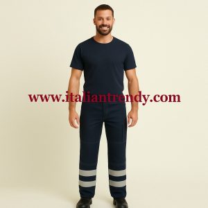 TERMOPLUS+ - Pantalone Invernale Blu con Strisce Rifrangenti