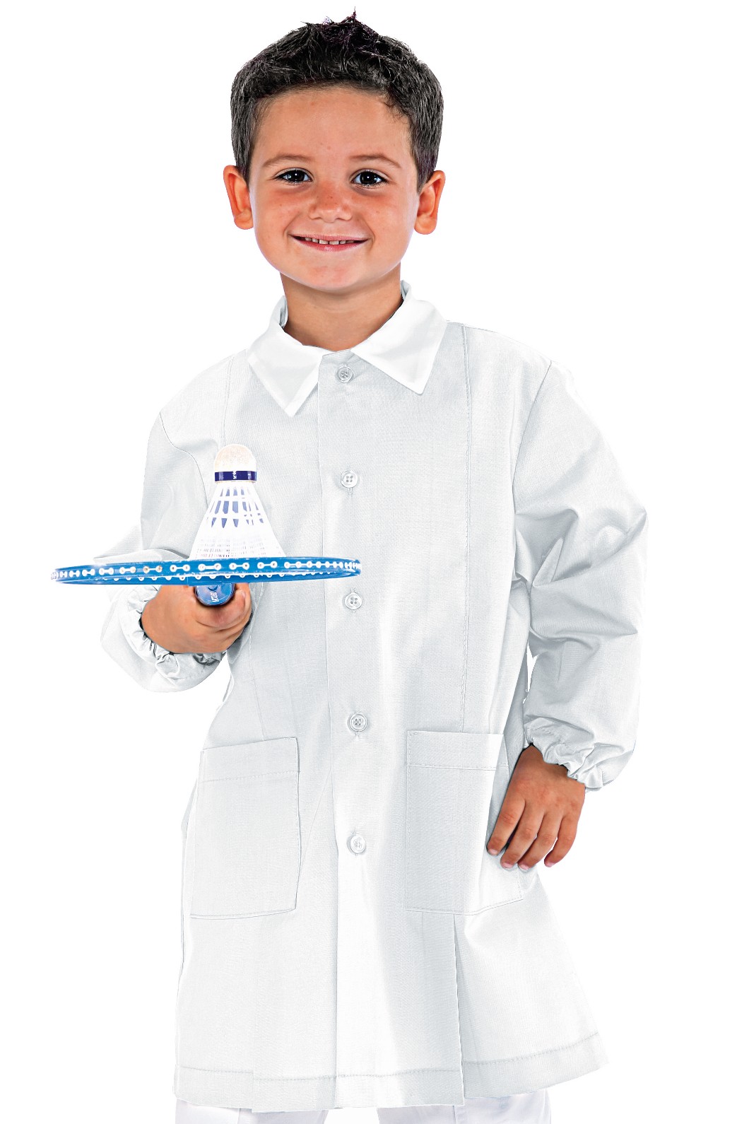 Grembiule Bianco Bambino o Bambina da 3 a 11 Anni per Divisa Asilo Scuola Collegio - immagine 3