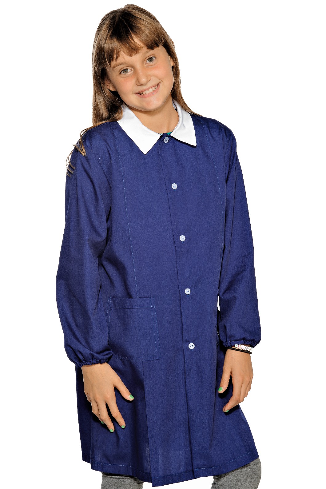 Grembiule Nero o Blu Bambina o Bambino da 6 a 11 anni Per Scuola Collegio Divisa - immagine 2