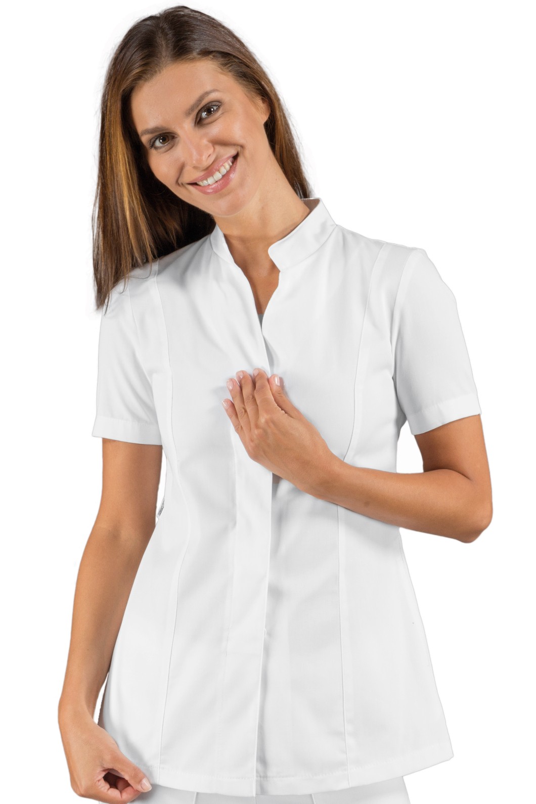 Casacca Donna Coreana in Bianco o Nero Con Profili Mezza Manica Vestibilità Extra Slim 6 Colori - immagine 2