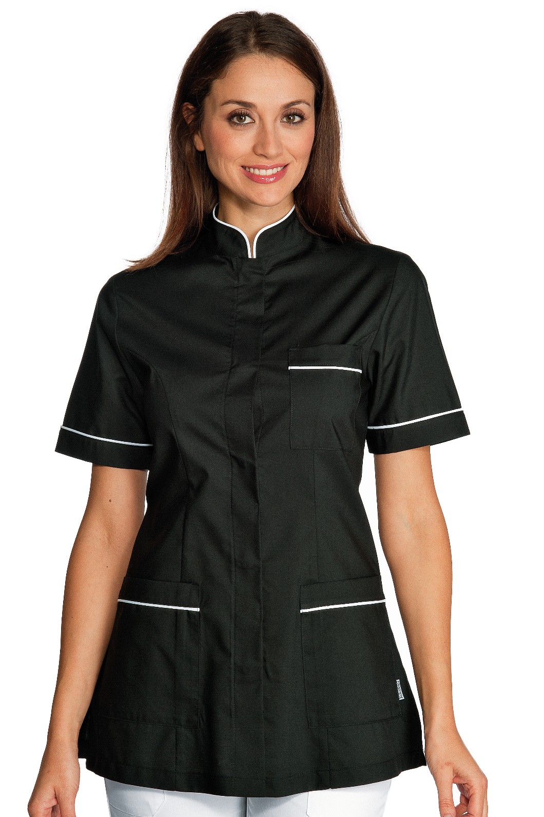 Casacca panarea nera rifiniture bianche