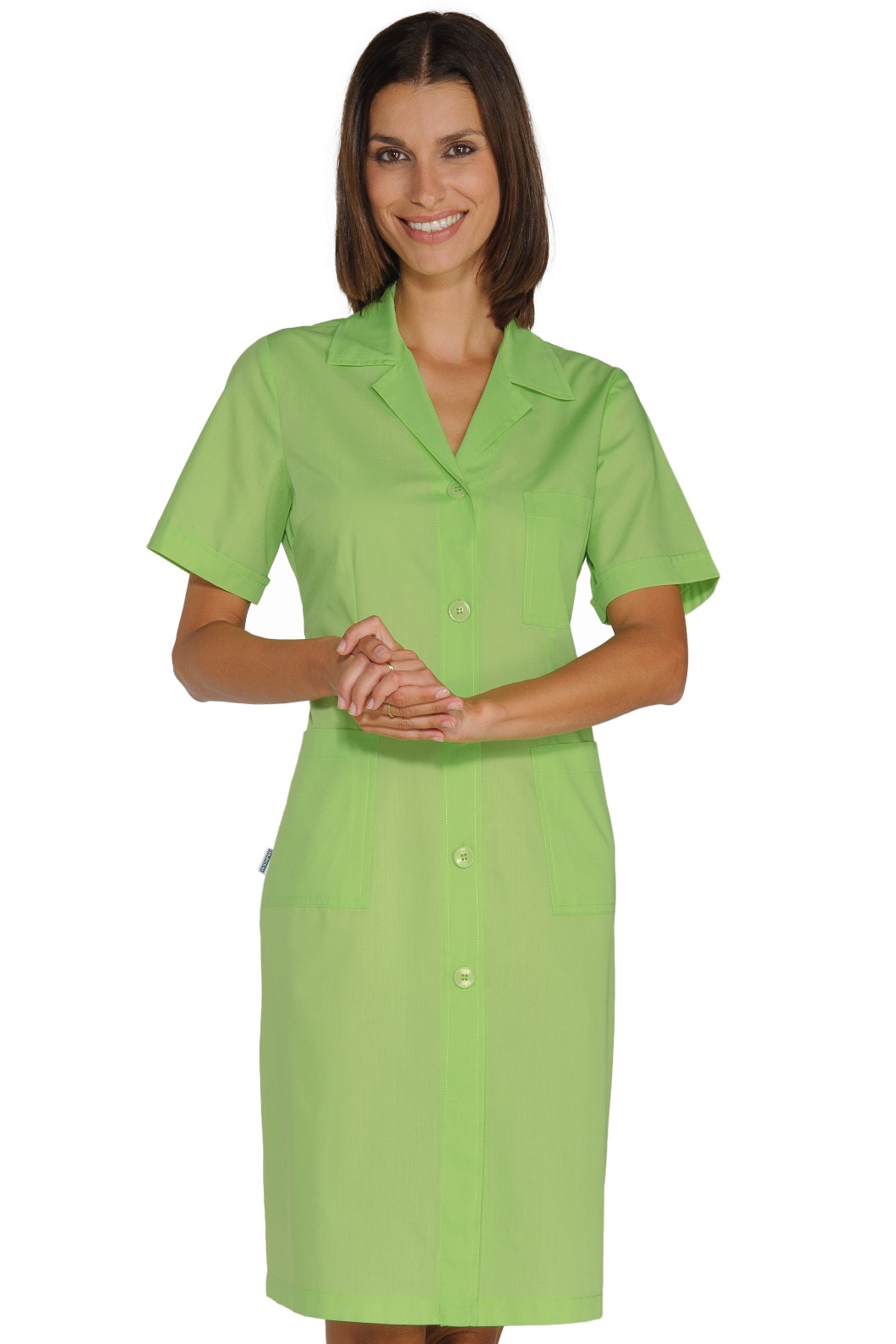 009013 camice da donna slim e leggero tinta unica albicocca o verde mela - immagine 4