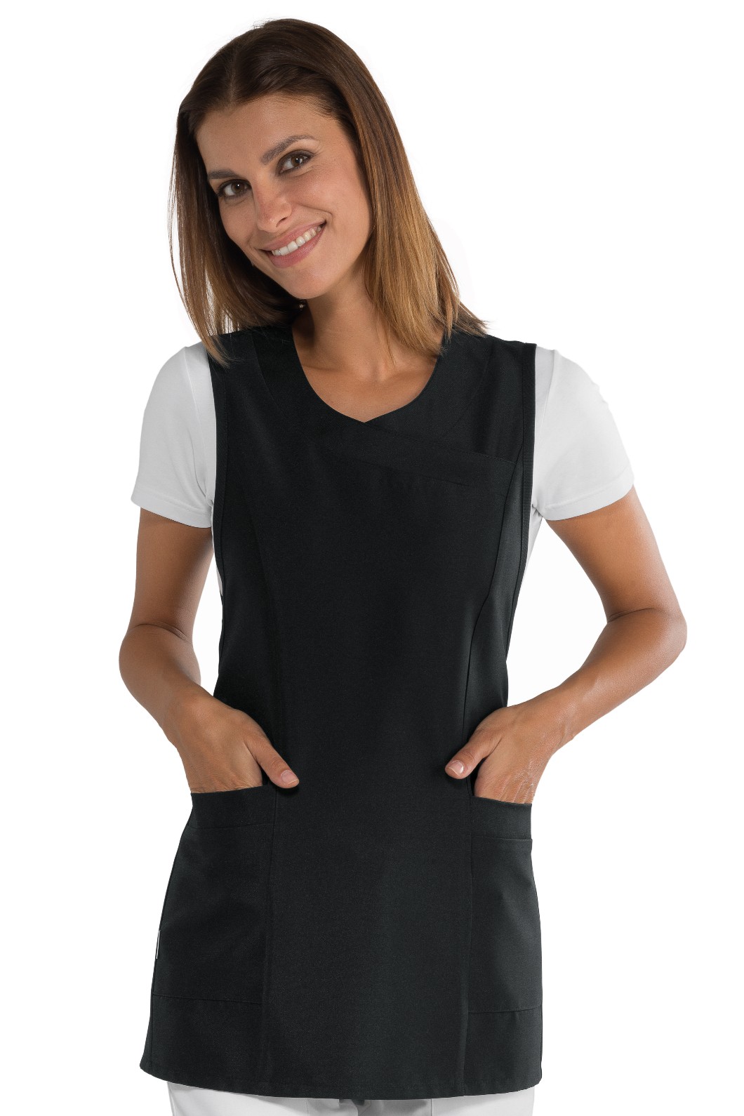 MALIBU casacca da donna a poncho per parrucchiera/estetista con inserti colorati - immagine 2